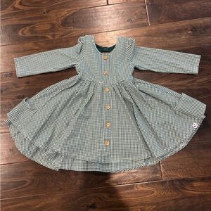 SweetHoney Green Checkered dress